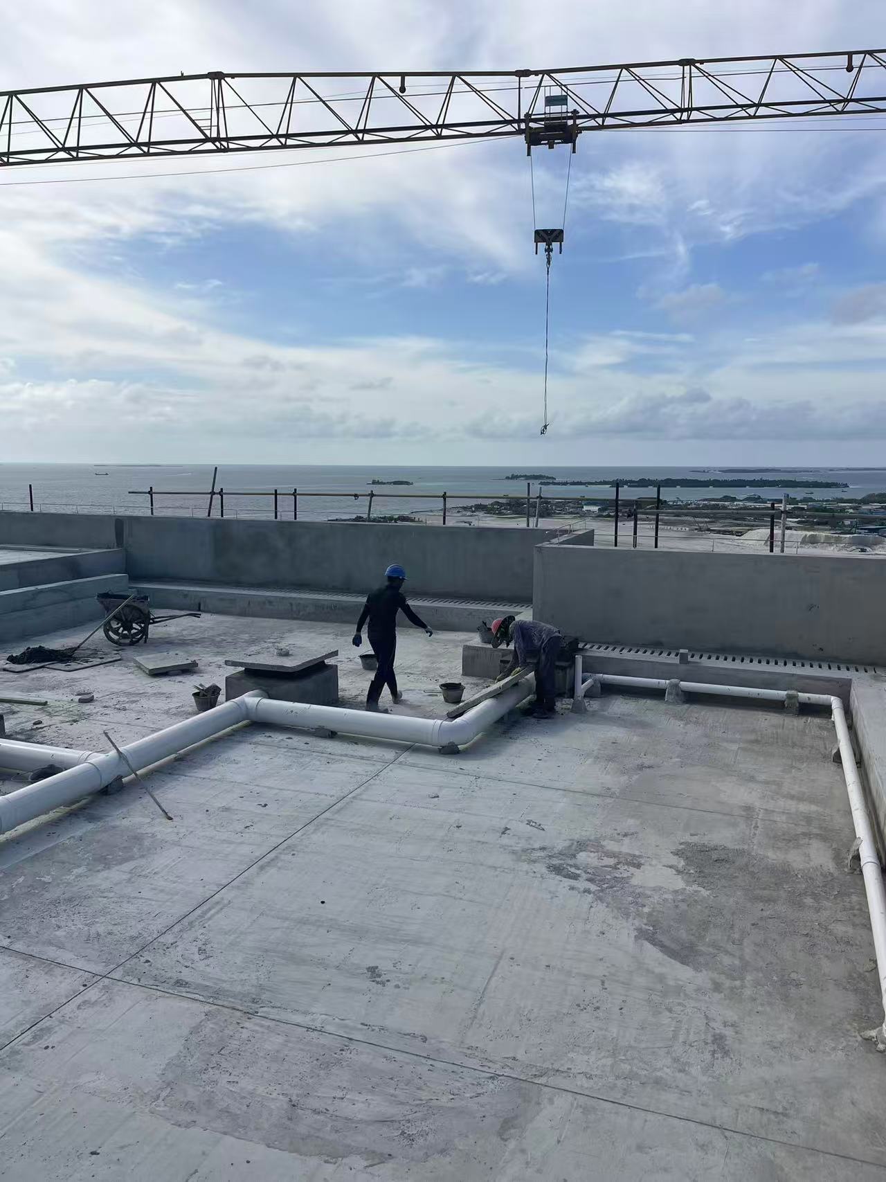 Bayfancy Residence roof works overlooking the lagoon